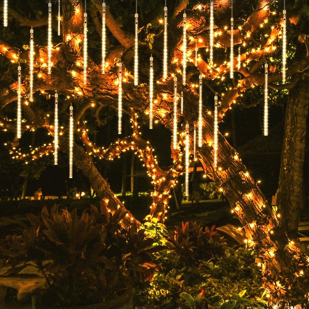 (5Pack) OMGAI Waterproof Meteor Shower Rain Lights – 30cm 8 Tubes Drop Icicle