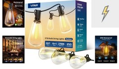 Shatterproof 25FT LED Outdoor String Lights: Perfect for Gardens & Celebrations