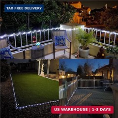 RUICHEN Solar Rope Lights Outdoor 16.5 Ft 50 LED String Lights, Cool White | 8 M