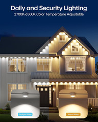 AI Permanent Outdoor Lights S107B, 100FT with 72 RGBCW LED Lights, 30,000 Lighti