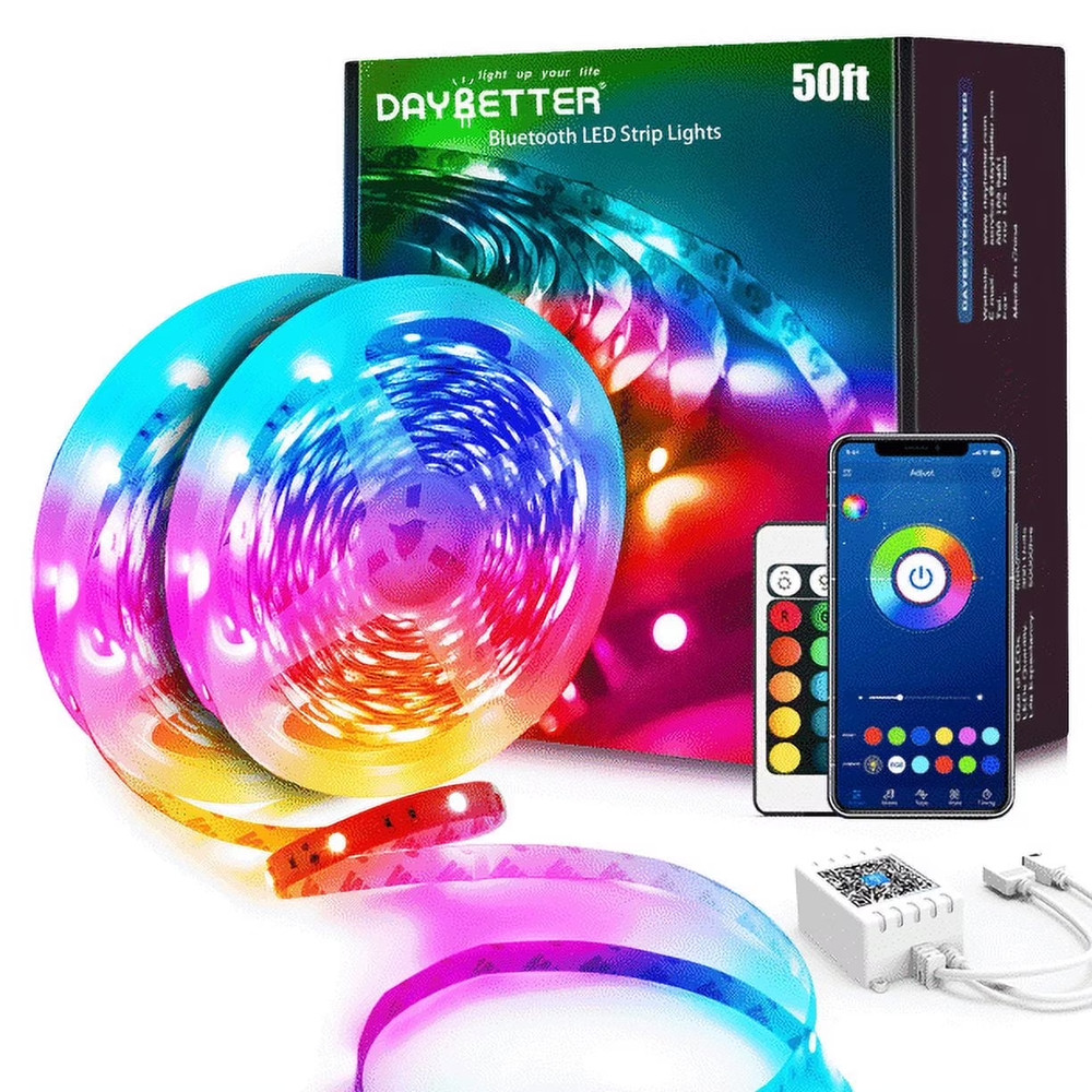 DAYBETTER 100ft LED Strip Lights,USB Powered,App Control and Music Sync, Color C