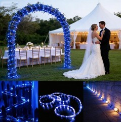 Solar LED Rope Lights Outdoor Waterproof Solar Powered String Lights Garden Pati