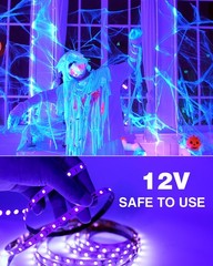 Onforu 65.6ft LED Black Light Strip 1200 Lamp Beads Non-Waterproof