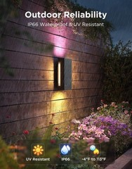 Outdoor UpDown Wall Light, 2 Pack, 1200LM RGBICWW Smart Porch Lights | 64 Scene