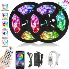 LED Strip Lights 100ft 50ft Music Sync Bluetooth 5050 RGB Room Light with Remote