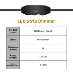 2 Pack LED Strip Lights Dimmer Switch DC12V-24V LED Brightness Adjustable Con…