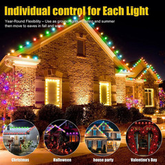 150 Ft. Black RGB Wired LED Outdoor 2In1 Eaves/Ground Lights: IP67 Waterproof, R