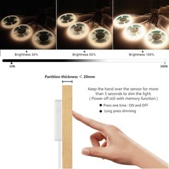 4000K 12V 3.3Ft COB LED Strip Lights Kit Touch Dimmable 36W Adapter Shelf