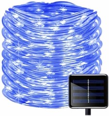 Led Solar Powered Rope Fairy String Strip Lights Waterproof For Outdoor Garden