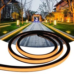 Black Surface Silicone LED Neon Strip Lights 10*10mm 12V / 24V Dotless Light