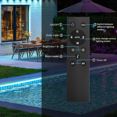 Outdoor Led Strip Lights Waterproof IP68, RGB Outdoor Led Lights with Button & B