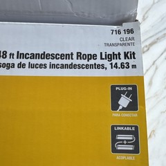 Commercial Electric 48 Ft Clear Rope Light Kit 3/8 in Model 716 196