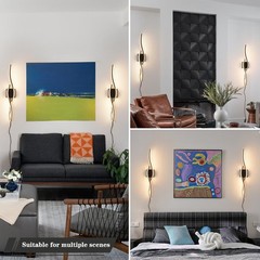 Daunton Plug In Wall Sconces Set Of 2 Modern Plug In Sconce Remote Dimmable Led