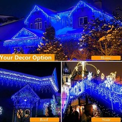 Christmas Lights Outdoor Decorations 96-960 LED 8 Modes Curtain String Light US