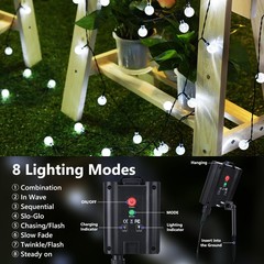 Solar Powered String Lights Waterproof, 39FT 60 LED Outdoor Solar String Ligh…