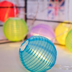 RJZZ Lantern String Lights Multicolor Lantern Lights 9.4Ft Nylon Lanterns wit…