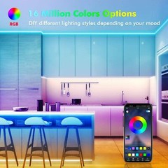 LED Strip Lights 5050 RGB DIY Light Bar TV Room Music Sync Color IR Remote Decor