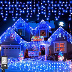 98FT 1216 LED Icicle Lights for Outside, 8 Modes 228 Drops, Cool White | Icicle