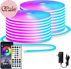 100Ft LED Neon Lights with Remote APP Control IP65 Waterproof Flexible Neon LED