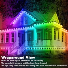 150FT RGB Outdoor Waterproof Lights with App Remote Music Sync for Holiday Chris