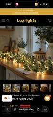 Twinkling Tree Fairy Light Olive Vine Tree Garland Waterproof Decoration 96 LEDs