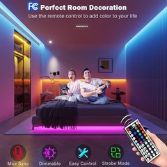 Modern 100ft Flexible RGB LED Strip Lights with DIY Modes & Easy Installation