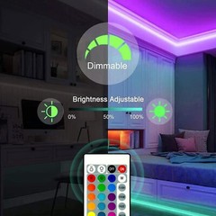 100Ft LED Strip Lights, with 44 Keys Remote Control, Dimmable RGB Color Changing