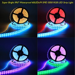 Wall Mount RF Remote 60LEDs/M 40M 30M 20M 10M 24V Waterproof RGB LED Strip Light