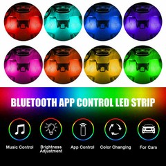 Car LED Interior Decor Neon Atmosphere Light Strip With Music Control 4×9 4×12