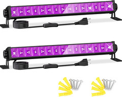 4 Pack LED 42W Black Lights, Blacklight Bars with Plug+Switch+6Ft Cord, Light up