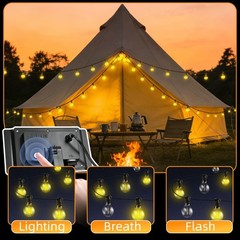 100 FT Guirnalda Cadena Tira De Bombillas Luces LED Para Exterior Patio Jardin
