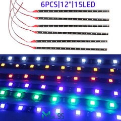 12″ 15 LED Flexible Waterproof LED Strip Light for Car Interior & Exterior Decor