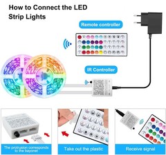 100FT LED RGB Strip Lights Music Sync Light with App Remote Control Room Decor