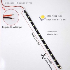 Waterproof 1Ft LED Strip Lights for Cars, Pack of 6 – Easy Install & Durable