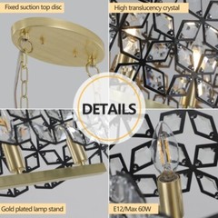 Modern Champagne Gold Oval Crystal ceiling chandelier Luxury Home Decor Light