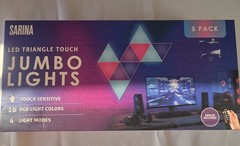 LED Triangle Touch Jumbo Wall Lights 5 Pack 16 RGB Light Colors W/ Remote