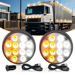 Upgraded 2PCS Rechargeable Magnetic Strobe Hazard Lights, Wireless Portable A…