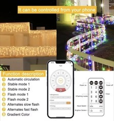 Christmas String Lights Outdoor 131Ft/40M 1680 LED 8 Modes App & Remote Control
