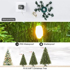 LED Christmas Tree String Lights Waterproof Waterfall Outdoor Home Decor Smart