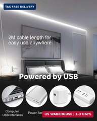 Aclorol USB COB LED Strip Lights for TV 5V USB Powered LED Tape Lights Daylight