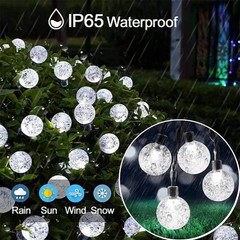8 Modes 50 LED Solar Light Outdoor Garden Party Waterproof Ball String Lights