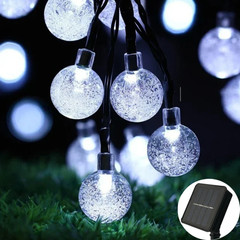 Solar Crystal Globe String Lights 60 LED IP65 Waterproof 8 Modes Garden Decor
