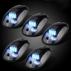 5X White LED Cab Lights Smoked Cab Roof Running Top Marker Light Compatible f…