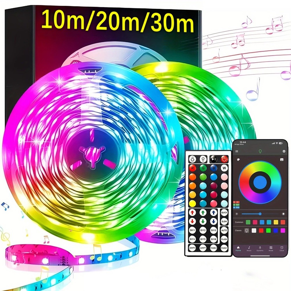 5V USB RGB LED Strip Lights Smart App Remote Control Music Sync TV Room Decor
