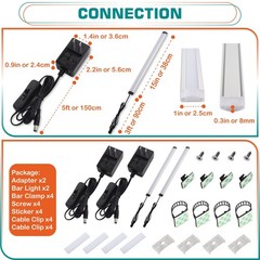 Lvyinyin Single Under Cabinet Led Light Bar 15 Curio Counter Bookshelf Display