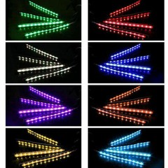 New 4PCS Car RGB 48LED Light Strip For Cars Interior Atmosphere Neon 12V Lamp US