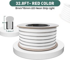 Gzbtech Flexible LED Neon Rope Lights 33FT,AC 110-120V Waterproof Neon Strip Lig