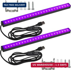 Black Light Bar 10W UV Blacklight Strip for Glow Party: 1ft USB Portable LED Par