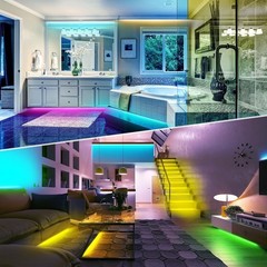 RGB Led Strip Lights with 60 Keys Remote and App Control, 100ft Roll.