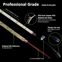 JOYLIT PRO+ 24V LED Strip 16.4FT 5000K White 610LM/ft Indoor